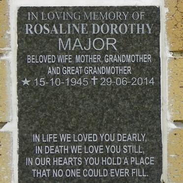 MAJOR Rosaline Dorothy 1945-2014