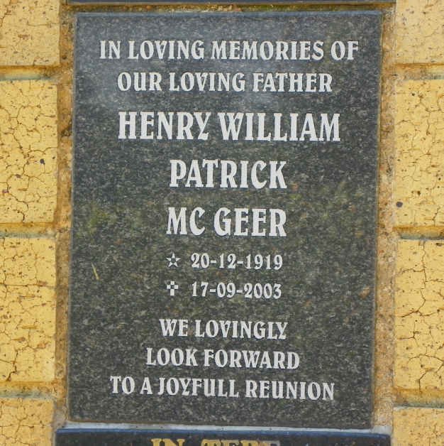 MC GEER Henry William Patrick 1919-2003