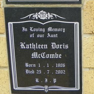 McCOMBE Kathleen Doris 1906-2002