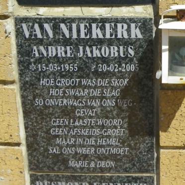 NIEKERK Andre Jakobus, van 1955-2005