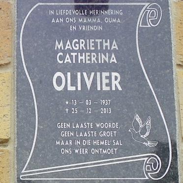 OLIVIER Magrietha Catherina 1937-2013