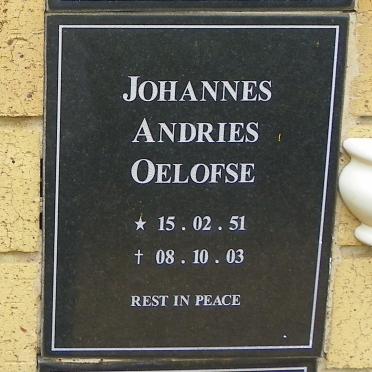 OELOFSE Johannes Andries 1951-2003