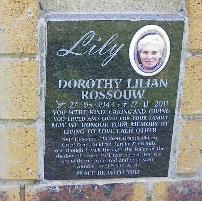 ROSSOUW Dorothy Lilian 1943-2011