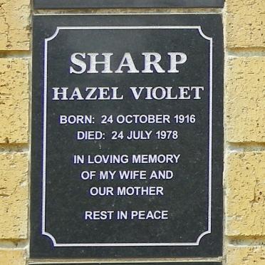 SHARP Hazel Violet 1916-1978