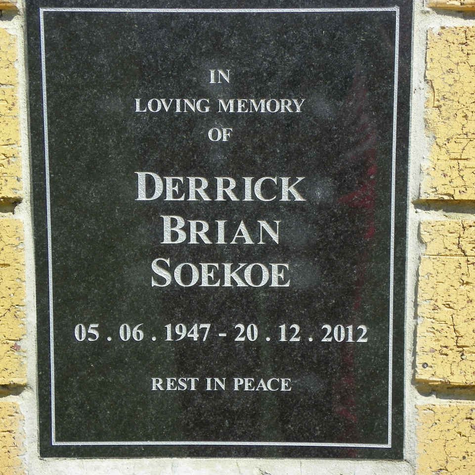 SOEKOE Derrick Brian 1947-2012