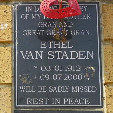 STADEN Ethel, van 1912-2000