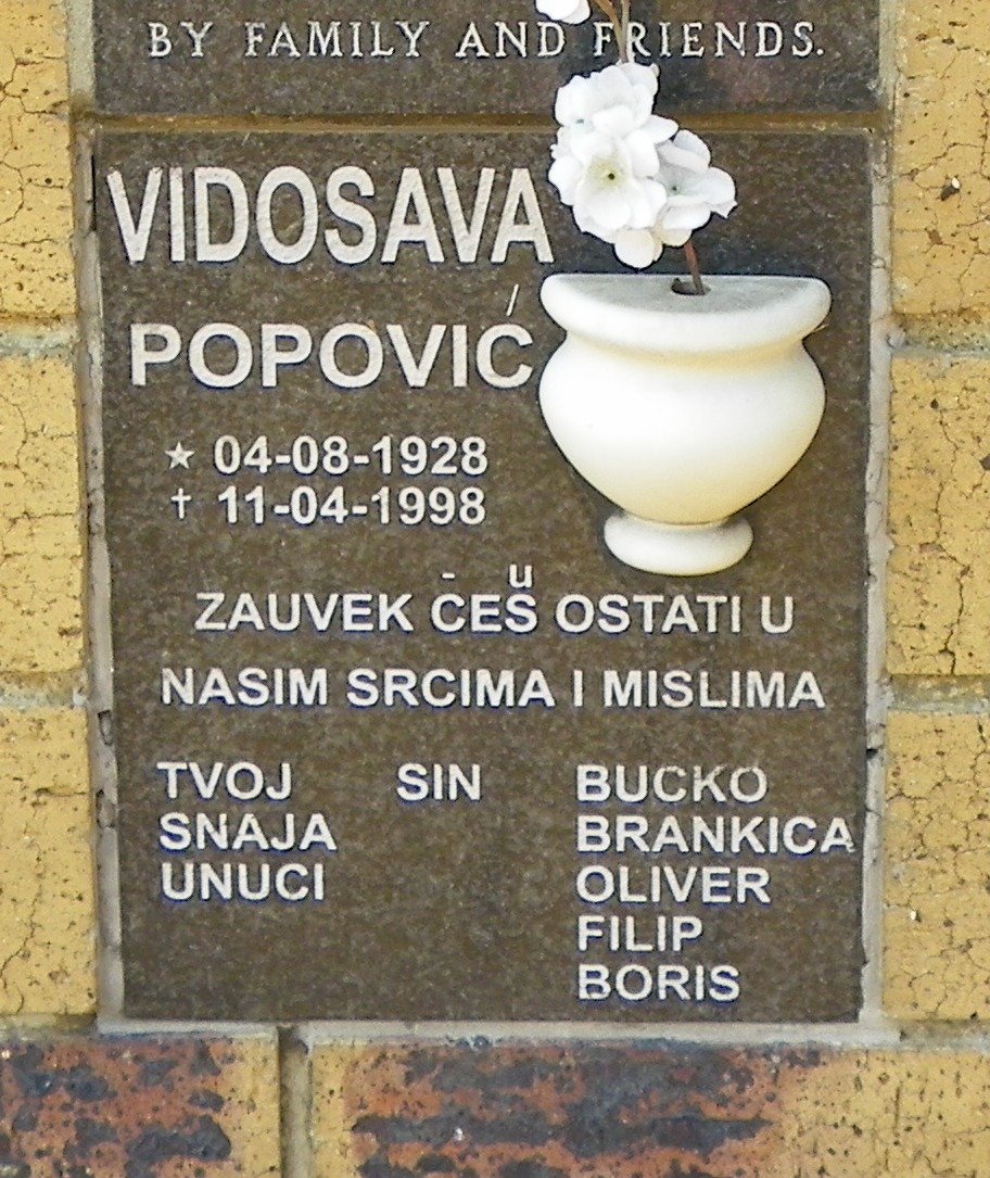 VIDOSAVA Popovic 1928-1998