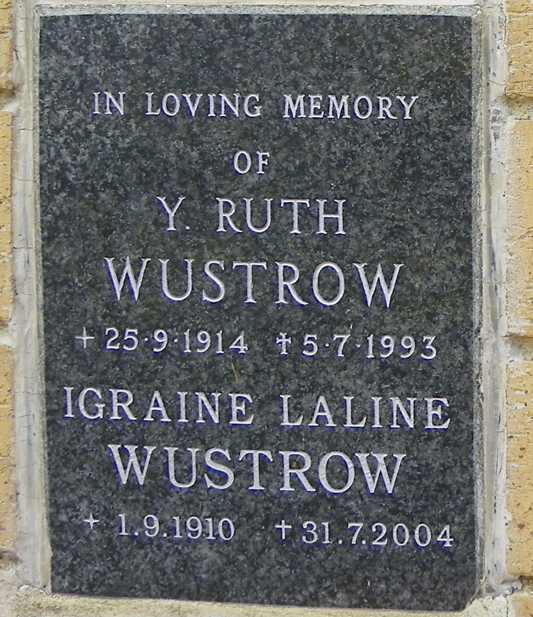 WUSTROW Y. Ruth 1914-1993 :: WUSTROW Igraine Laline 1910-2004