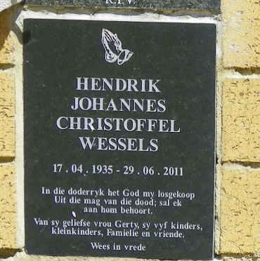 WESSELS Hendrik Johannes Christoffel 1935-2011