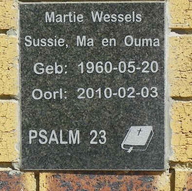 WESSELS Martie 1960-2010