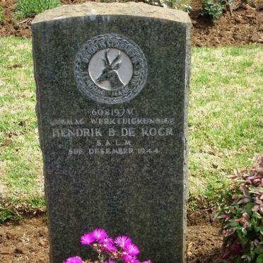 KOCK Hendrik B., de -1944