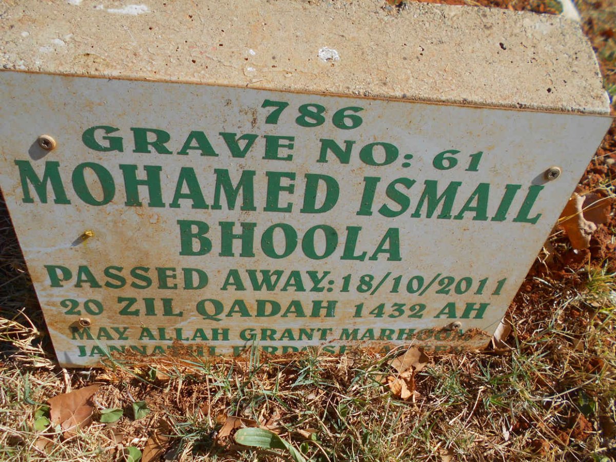 BHOOLA Mohamad Ismail -2011