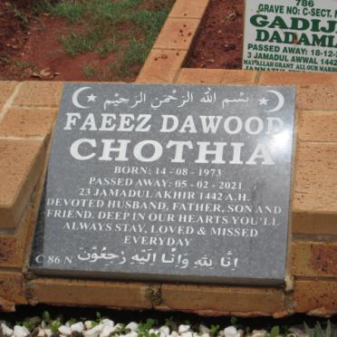 CHOTHIA Faeez Dawood 1973-2021