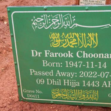 CHOONARA Farook 1947-2022