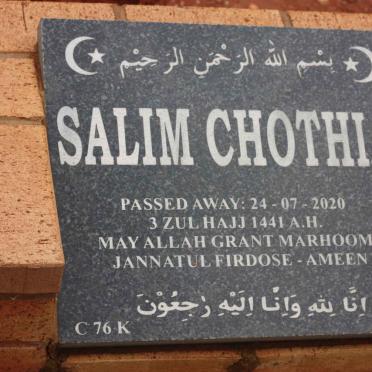 CHOTHIA Salim -2020