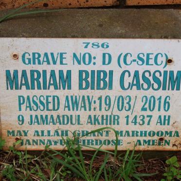 CASSIM Mariam Bibi -2016