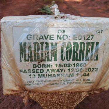 CORREIA Mariam 1960-2022