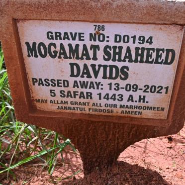DAVIDS Mogamat Shaheed -2021