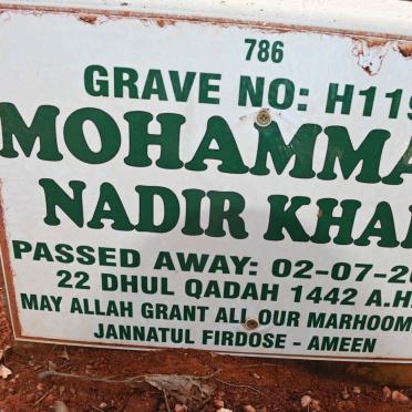 KHAN Mohammad Nadir -2021