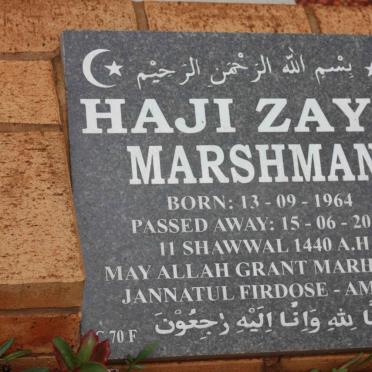 MARSHMAN Haji Zayd 1964-2019