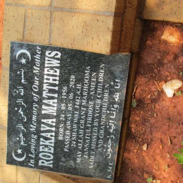 MATTHEWS Roekaya 1956-2020