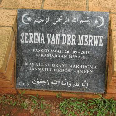 MERWE Zerina, van der -2018
