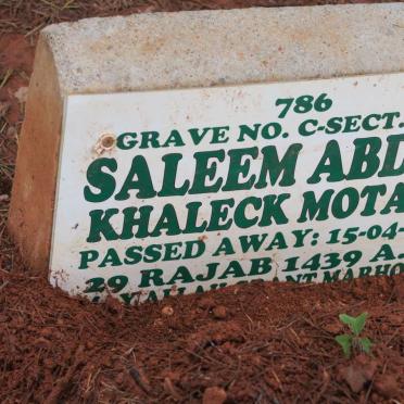 MOTALA Saleem Abdul Khaleck -2018