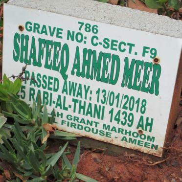 MEER Shafeeq Ahmed -2018