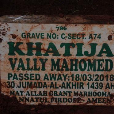MAHOMED Khatija Vally -2018