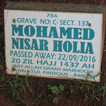 MOHAMED Nisar Holia -2016