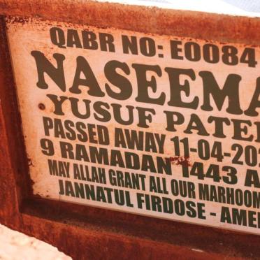 NAASEEMA Yusuf Patel -2022