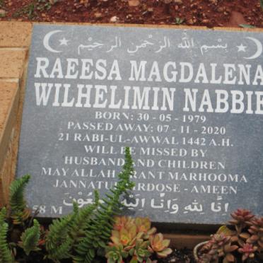 NABBIE Raeesa Magdalena Wilhelimin 1979-2020