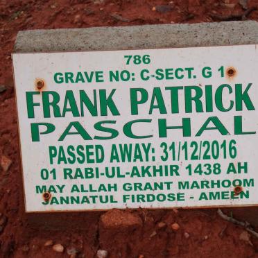 PASCHAL Frank Patrick -2016