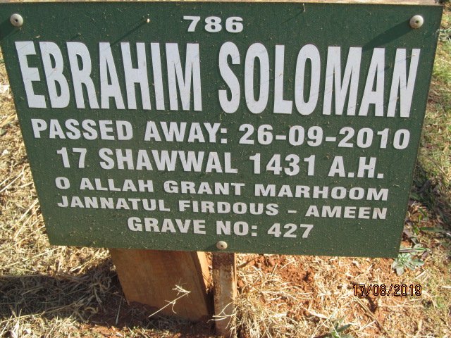 SOLOMAN Ebrahim -2010