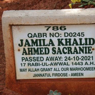 SACRANIE Jamila Khalid Ahmed -2021