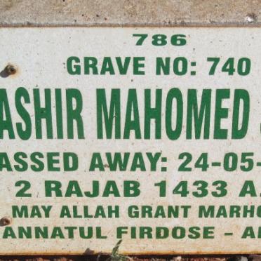 SIDIK Bashir Mahomed -2012