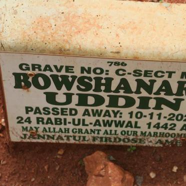 UDDIN Bowshanara -2020