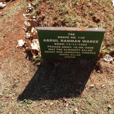 WADEE Abdul Rahman 1922-2008