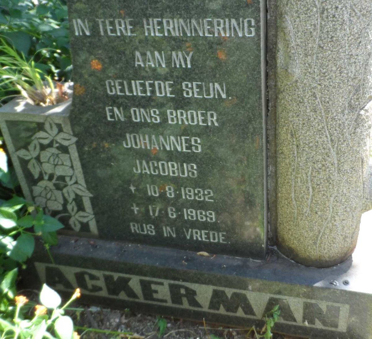 ACKERMAN Johannes Jacobus 1932-1969