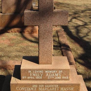 ADAMS Emily 1868-1949 :: MASSIE Constance Margaret 1900-1954