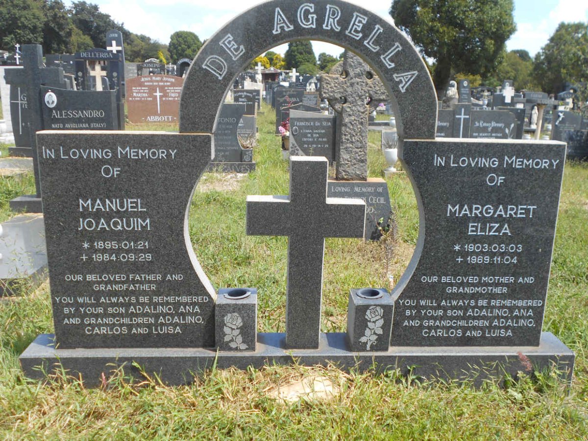 AGRELLA Manuel Joaquim, de 1895-1984 &amp; Margaret Eliza 1903-1969