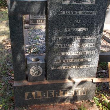 ALBERTSON Maria Magdalena 1882-1954