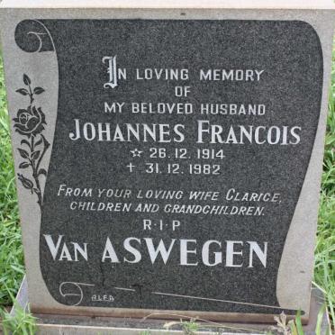ASWEGEN Johannes Francois, van 1914-1982