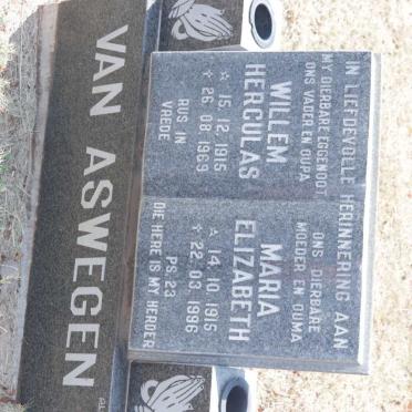 ASWEGEN Willem Herculas, van 1915-1969 &amp; Maria Elizabeth 1915-1996