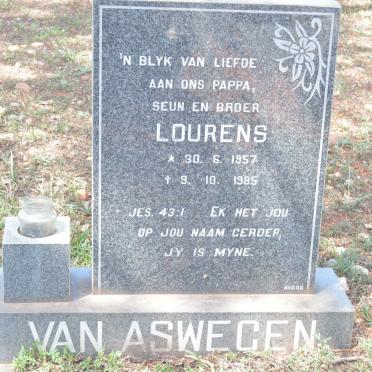 ASWEGEN Lourens, van 1957-1985