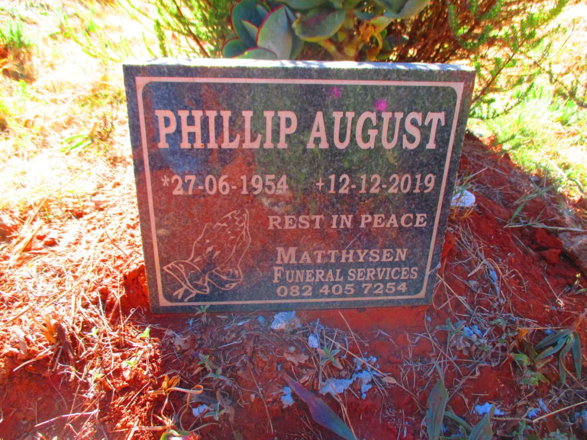 AUGUST Phillip 1954-2019