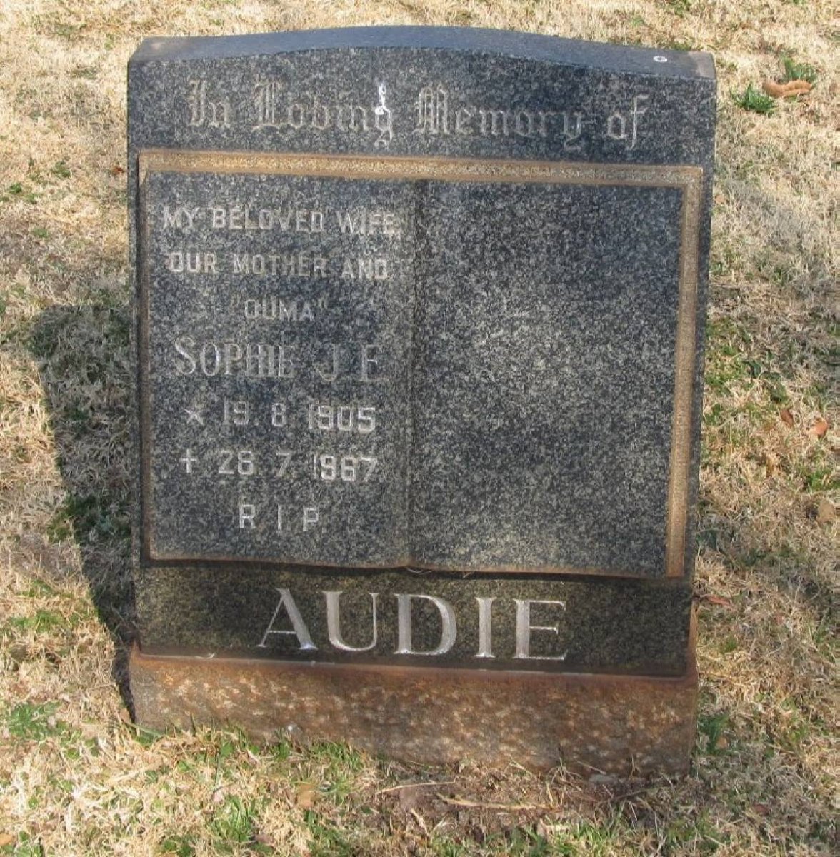 AUDIE Sophie J.E. 1905-1967
