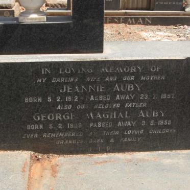 AUBY George Maghal 1909-1958 &amp; Jeannie 1912-1957