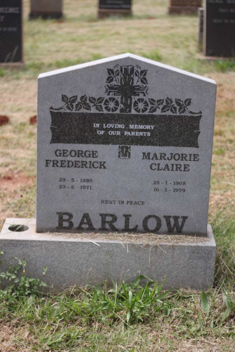 BARLOW George Frederick 1889-1971 &amp; Marjorie Claire 1908-1999