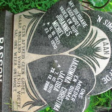 BASSON Johannes Michiel 1921-1990 &amp; Jacomina Christina Jacoba 1919-2008
